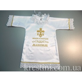 Крестильная рубашка из хлопкового атласа для православного крещения